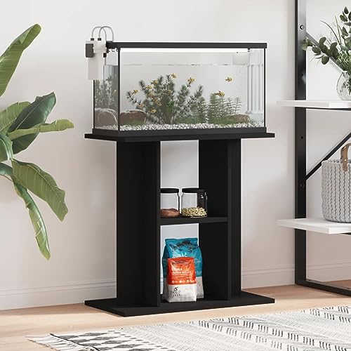 CIADAZ Aquariumständer Schwarz 60x30x60 cm Holzwerkstoff, Aquarium Unterschrank, Aquarium Schrank, Aquariumschrank, Aquarium Tisch, Aquarium Stands