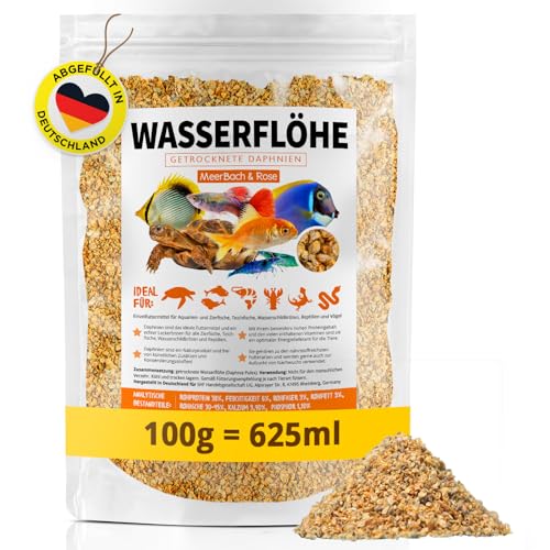 Wasserflöhe getrocknet 625ml (entspricht 100g), Zierfischfutter Aquarium, Daphnien, Fischfutter Aquarium, Zierfutter für Fische