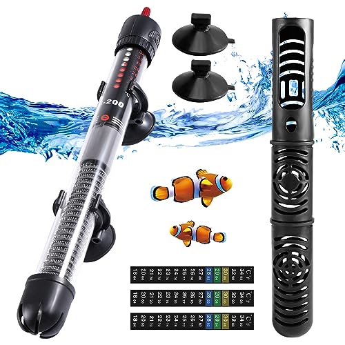 Silkwish Aquarium Heizung 100W 120L, Thermostat, Heizstab Einstellbar, Heizer mit Saugnäpfen, Regelheizer, Aquariumheizer, Einstellbare Temperatur Aquarienheizer für Fischtanks