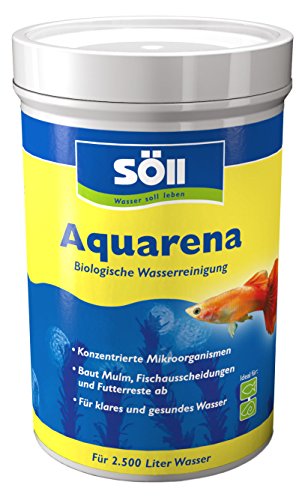 Söll 80373 Aquarena, 250 g - biologischer Aquarien-Wasserreiniger/Konzentrierte Mikroorganismen/Schadstoffneutralisator mit Klarwasserbakterien zur Selbstreinigung & Pflege von Aquarienwasser