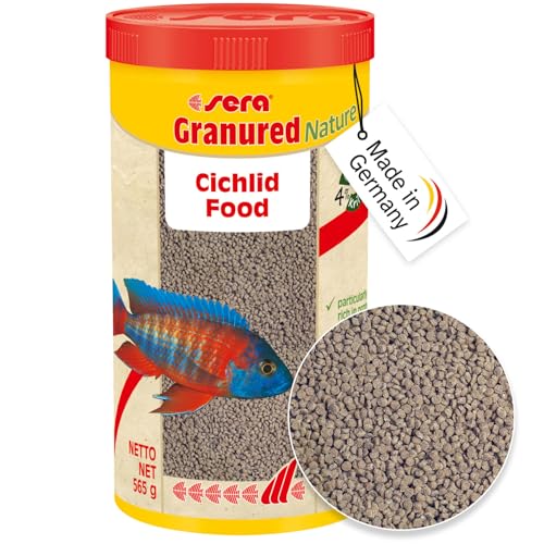 sera Granured Nature 1000 ml (565 g) - Hauptfutter für kleinere carnivore Cichliden, Futter für Malawi & Tanganjika