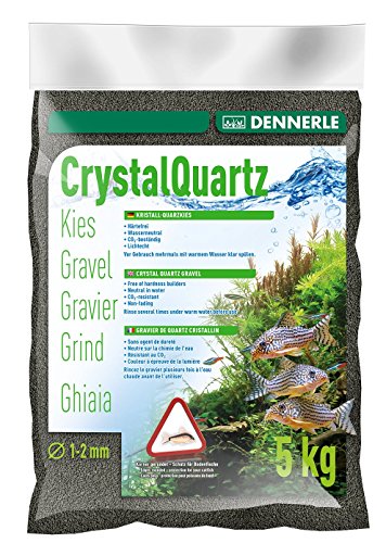 Dennerle Aquarienkies Diamantschwarz 5 kg - Bodengrund für Aquarien - Körnung 1-2 mm