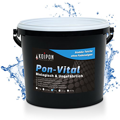 KOIPON Pon-Vital 5 kg, Die 100% biologische Alternative zum Fadenalgenvernichter gegen Algenwachstum und Fadenalgen im Gartenteich