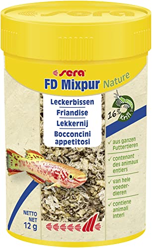 sera FD Mixpur Nature 100 ml (12 g) - Die Leckerbissen Mischung aus getrockneten Mückenlarven, Daphnien, Tubifex und Krill - Fischfutter fürs Aquarium mit hoher Verwertbarkeit, somit weniger Algen