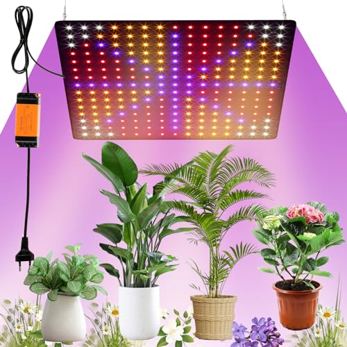 Toaboa Pflanzenlampe LED Vollspektrum 225 LEDs 1000W Pflanzenleuchte Hängend mit 4 Aufhängehaken Pflanzenlicht Anzucht Wachstumslampe LED Grow Light für Pflanzen Gemüse Blume (rot+blau+weiß+orange)