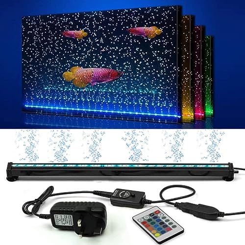 NEWNEN Aquarium-Licht, Wasserdicht, Fernbedienung, 5050 LED-Farbwechsel, Luftblasen-Lichter mit 24-Tasten-Controller für Süß- und Meerwasser-Aquarien, 88cm/34.64 inch