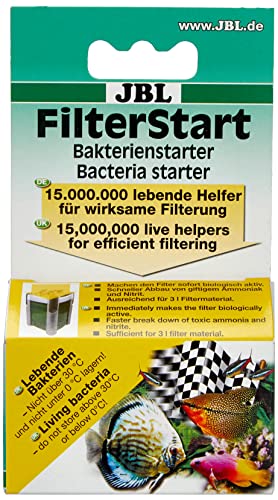 JBL FilterStart 25182, Bakterien zur Aktivierung von neuen und gereinigten Filtern für Süß- und Meereswasser Aquarien, Tropfen 10 ml