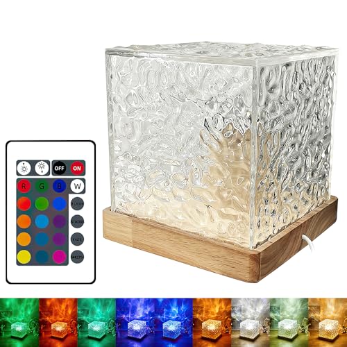 Lotvic Wave Lamp, Wasserwellen Lampe, USB Wave Lamp Tischlampe,16 Farben Nachtlicht Cube mit Fernbedienung für Party Ambiente, Sternenhimmel LED Projektor Nachtlicht, Kinder Zimmer Deko