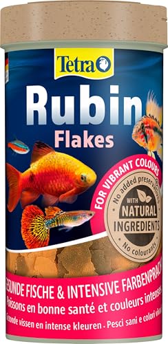 Tetra Rubin Flakes - Fischfutter in Flockenform mit natürlichen Farbverstärkern, unterstützt eine intensive Farbenpracht der Fische, 250 ml Dose