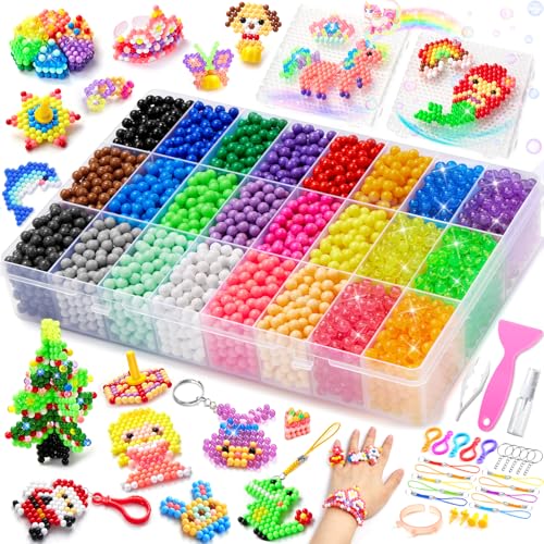 CGBOOM 6800 Perlen Starter Set, Magische Wasserperlen für Kinder, Perlen Nachfüllset Magic Pearls Perlen Starter Set