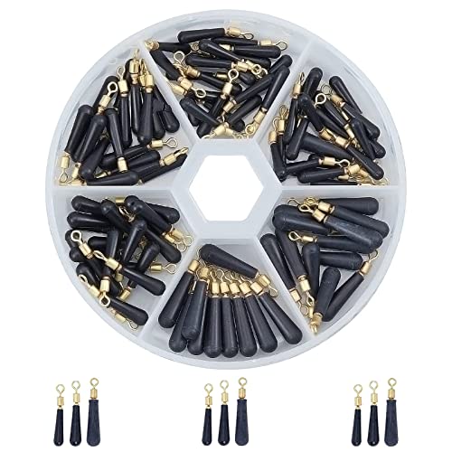 SUPERFINDINGS Über 60pcs 3 Größen Angelschwimmer Sitz Kunststoff Angelgerät Schwimmer Teardrop Angelzubehör Schwarze Angelschwimmer Für Süßwasser Salzwasserfischen