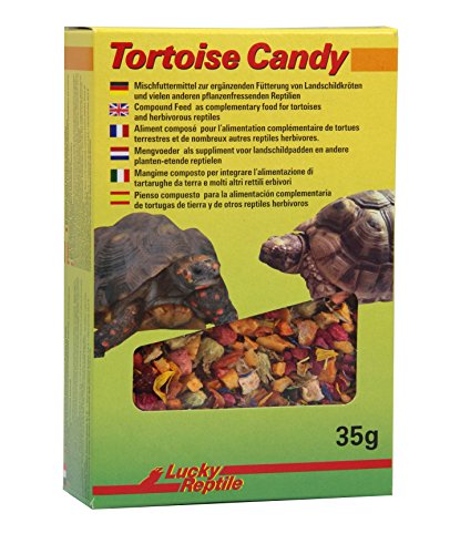 Lucky Reptile Tortoise Candy 35g - ein besonderer Leckerbissen - Mischfuttermittel für Landschildkröten und andere pflanzenfressende Reptilien - Sinnvolles Schildkröten Leckerli