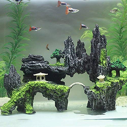 Aquarium-Dekoration, Aquarium-Dekoration, Felsaussicht, Höhle, Baum, Brücke, Aquarium, Steingarten, Dekoration – L