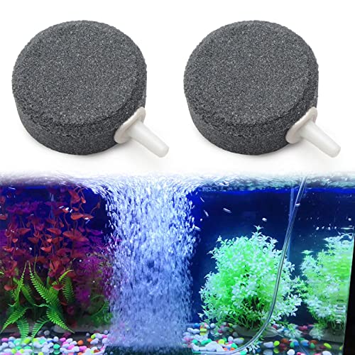 Luftstein für Aquarium,4 cm Ausströmersteine für Aquarien,Aquarium Luftausströmer,Aquarium Luftstein,Sauerstoffsteinscheibe,Blasendiffusor,für Luftpumpen,Aquarien,Eimer,kleine Teiche,2 Stück