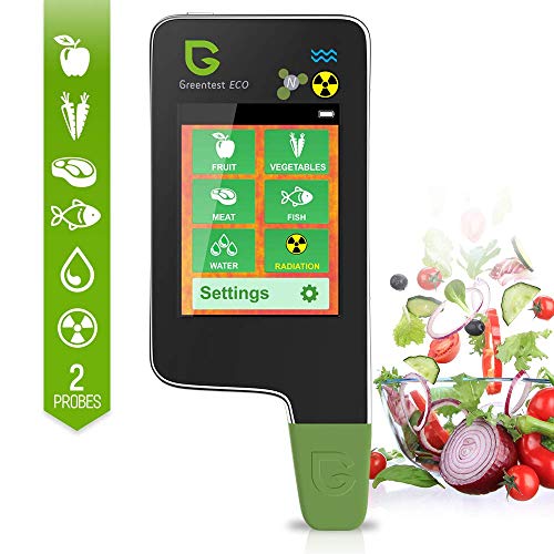 Greentest 6 in 1ECO 5 + Fischnitrat-Tester-Analysator, Strahlungsdetektor-Geigerzähler, Wasserzähler TDS PPM, Tester für Gemüse, Obst, Fisch, Fleisch für Lebensmittelsicherheit