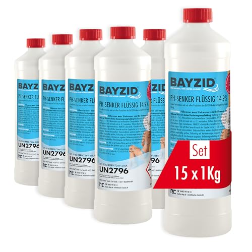 15 x 1 kg BAYZID pH Senker Minus 14,9% von Höfer Chemie für Pool & Schwimmbad zur Senkung des pH Werts