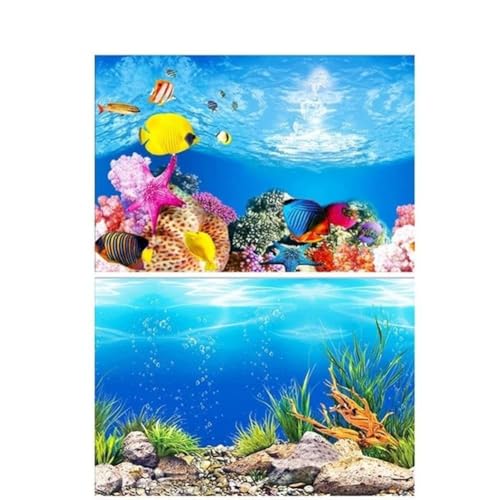 Homeilteds PVC Double Side Aquarium Hintergrund Poster Dekoration Aquarium Wand Lanscaping Dekorativer Hintergrund Poster 30/40 / 50cm Durable (Color : A, Size : 50x100cm)