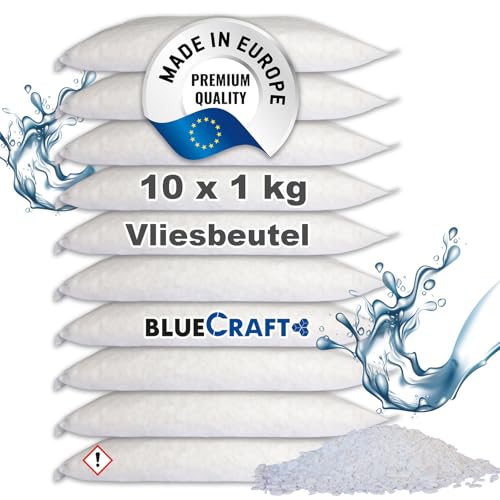 Bluecraft - 10x 1kg Luft-Entfeuchter Granulat Nachfüllpack im Vliesbeutel Raumentfeuchter ohne Strom Feuchtigkeitskiller