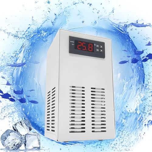 Bewinner Aquarium Water Chiller, Leiser Betrieb, Schnelle Kühlung, 2-in-1 Kühlung und Heizungseinstellung für ≤20 L Aquarien mit Wasserschlauch und Pumpe (EU-Stecker)