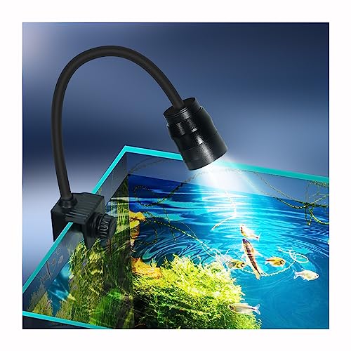 boxtech Aquarium Beleuchtung, Aquarium LED Zoom Lichter Hohe,3 Farben Einstellbare Brennweite,Temperaturbeständigkeit Schnelle Wärmeableitung und nachhaltige Nutzung 10W