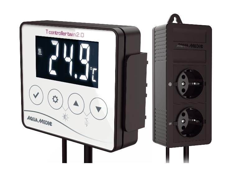 Aqua Medic T-controller twin 2.0, Digitales Temperatur Mess- und Regelgerät zur gleichzeitigen Steuerung von Heiz- und Kühlaggregaten