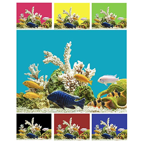 1 Meter Aquarium Terrarium Hintergrundfolie Rückwand Hintergrund Folie Selbstklebend Zuschnitt Einfarbig Poster Zubehör (40 cm, Schwarz)