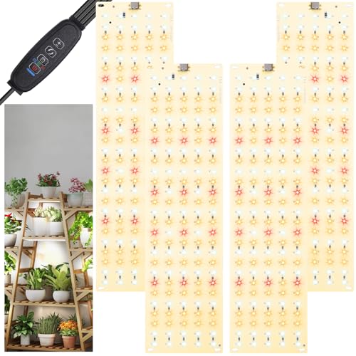 Pflanzenlampe LED Vollspektrum,4pcs Led Pflanzenlampe ,Pflanzenlicht für den Samenstart,540 Vollspektrum LEDs Pflanzenleuchte Wachsen licht für Zimmerpflanzen Grow Light mit 3/9/12H Zeitschaltuhr