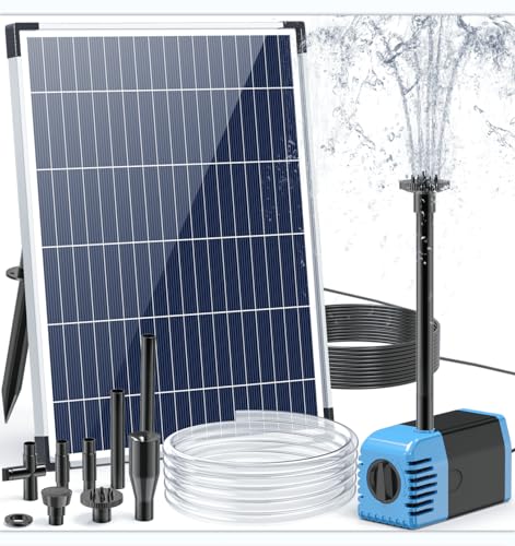 Biling Teichpumpe Solar 12W 605 L/H Förderleistung, Solar Springbrunnen mit 1,5M...