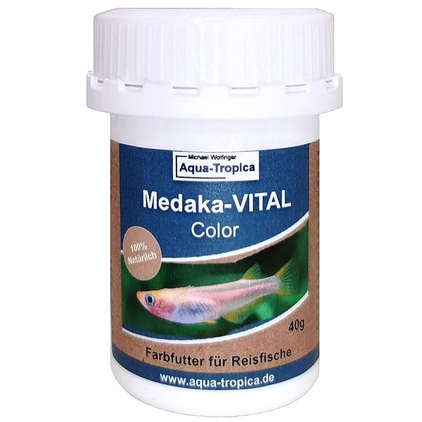 Aqua-Tropica Medaka-VITAL Color 40g - Spezial Farbfutter für Medaka, Reisfische, Fischfutter in Granulatform mit natürlichen Farbverstärkern