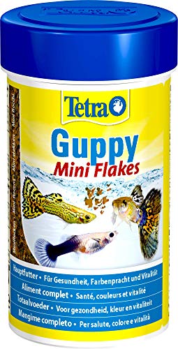 Tetra Guppy Mini Flakes Fischfutter - ausgewogenes, nährstoffreiches Flockenfutter für Guppies, 100 ml Dose