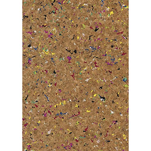 Rayher 63018000 Korkstoff, Granulat natur/bunt, Zuschnitt gerollt, 45 x 30 cm, Stärke 0,5 mm, vegane Lederalternative, zum Basteln, Nähen, Kleben, Schneiden, Stanzen, Bemalen, Beschriften