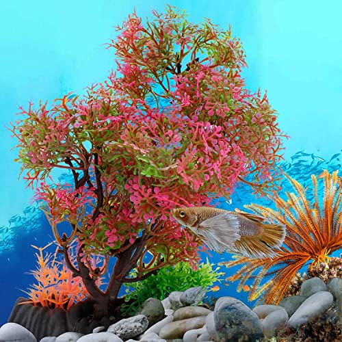 DEANKEJI Aquarium Kunstpflanzen Seetang, 23 cm Lang Wasserpflanzen, Deko Aquarium in Helle Farben Erschaffe Unterwasserwelt, Künstliche Teichpflanzen Gelten Aquarium