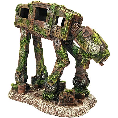 SLOCME Aquarium at-at All Terrain Armored Transport Imperial Walker Dekoration – Aquarium Roboter Höhle Ornament