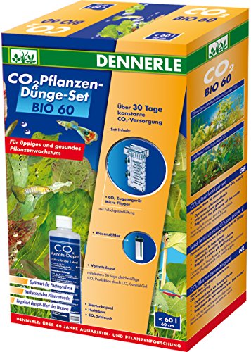 Dennerle 3008 Bio 60 Komplett-Set | Bio-C02 Düngeanlage für Aquarien bis 60 Liter | mit Blasenzähler und Flipper