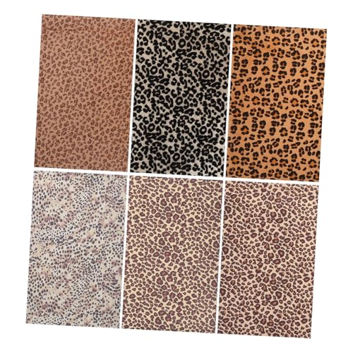 Tofficu 6 Stück Blätter Kunstleder mit Leopardenmuster DIY-Nähmaterial Leoparden Ohrringe Leopard pattern fabric Leopard pattern DIY materials Lederstoff mit Leopardenmuster leder stoff