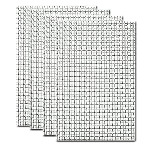 Drahtgitter Feinmaschig 4 Stücke, Verdickung 304 Edelstahl Gitter für Mäusegitter, Wühlmausgitter, Lüftungsgitter, Insektengitter, Abluftgitter, 210 x 300 mm (20 Mesh)