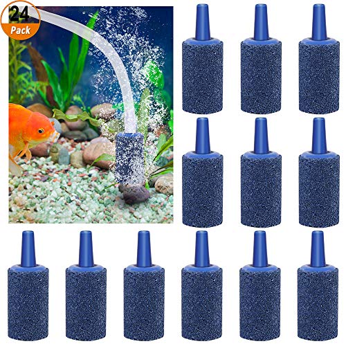 Luftstein für Aquarium 24 Stück Luftausströmer Sauerstoffstein Belüfterstein für Aquarium und Teich,Blau