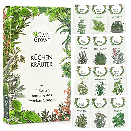 Kräuter Samen Set : 12 Sorten Garten- und Küchenkräuter Samen Set – Petersilie Samen, Kräuter der Provence, italienische Kräuter, Koriander Samen, Dill Samen – Kräutersamen Set von OwnGrown