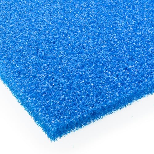 VIALIA Filterschaum blau 50x50x2 cm PPI 10 grob, Filtermatte Teich und Aquarium, zuschneidbar, zur optimalen Verwendung als Filtermedium in Teichfiltern