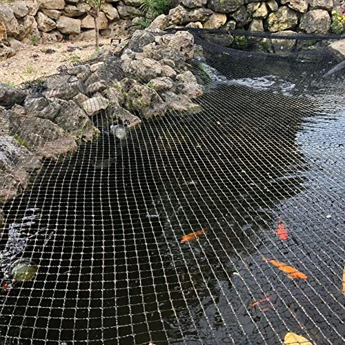 AquaOne Teichnetz feinmaschig 6x6m I Teichabdeckung für laubfreien Teich I vielseitiges Netz in schwarz I Abdecknetz mit 20 Spießen ISchutznetz für Gartenteich