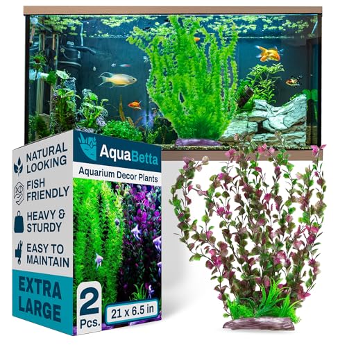 Aquabetta Aquarium-Dekoration, Kunststoffpflanzen, extra groß, große künstliche Fische, Axolotl und Schildkröte, Aquarium-Dekoration, natürlich aussehendes Zubehör, realistische, hohe