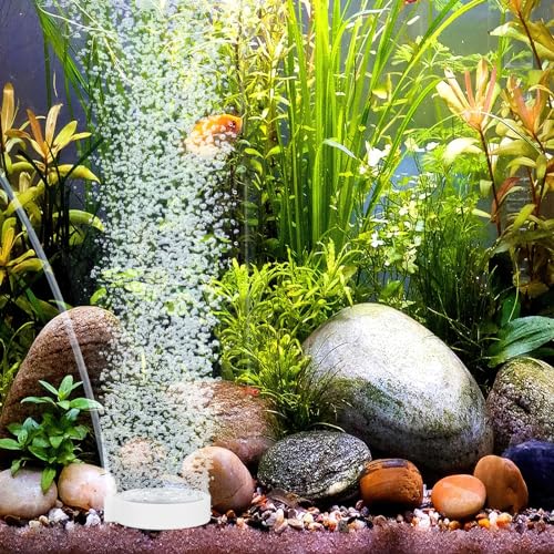 Aquarium Luftpumpe, Leise Sauerstoffpumpe Aquarium mit Nano Sprudelstein, Sauerstoffschlauch, Rückschlagventil, Saugnapf und T-Verbindung für Teiche, Aquarien, Windteiche, Fischteiche, Aquakultur