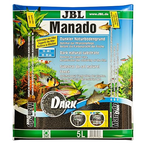 JBL 6703600 Manado Dark 5 l, Naturbodengrund für Aquarien, Dunkelbraun