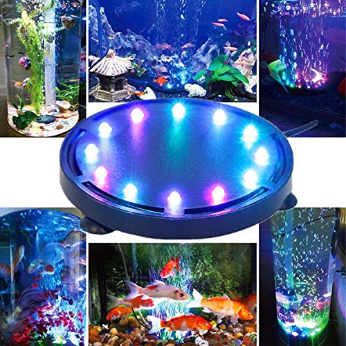 12LED Aquarium Bubble Light, Buntes Aquarium Luft Stein Lichtpumpe Luftblase Stein Lampe Fish Tank Bubble