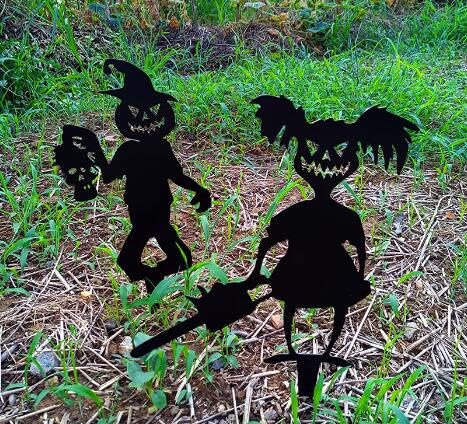 Pflanzenschilder Farbig Halloween Weirdly Inserted Garden Decoration Card Little Witch Metal Crafts Sign RoadMöbel & Wohnen, Feste & Besondere Anlässe, Party- & Eventdekoration! (Black, One Size)
