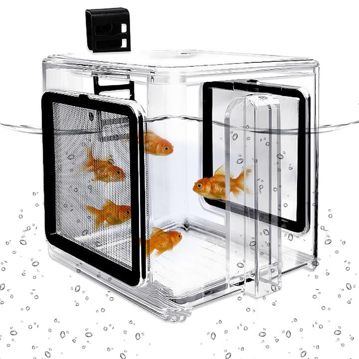 MEYAGOT Fischzuchtbox, Aquarienfisch Zuchtbox, Fischbrut Isolationsbox, Aquarium Aufzuchtbecken Aus Acryl Zum Lsolieren Schlüpfen Aufziehen Von Fischen Usw Verwendet Werden