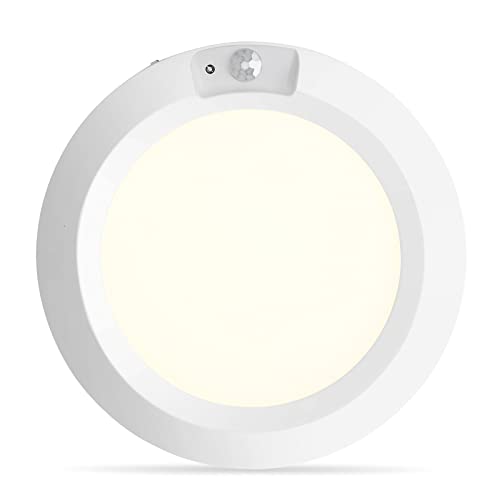 HYTINO Deckenlampe LED mit Bewegungsmelder mit Batterien,3000K 210LM Kabellose Deckenleuchte Innen, Garagenbeleuchtung LED Innen Akku Ø16cm für Flur,Schuppen,Keller,1 Stück